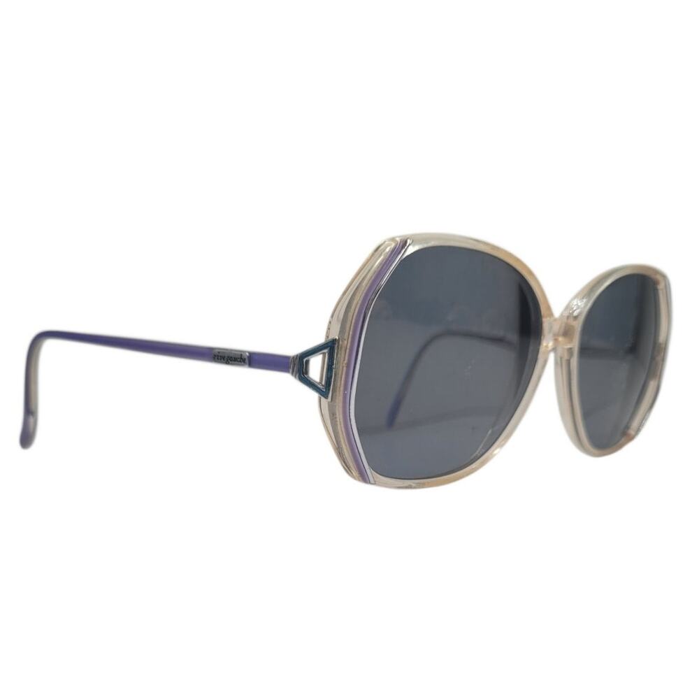 Vintage 1970s Rive Gauche France Purple Clear Oval Prescription Sunglasses